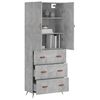 vidaXL Highboard Concrete Grey 69.5x34x180 cm Engineered Wood