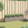vidaXL Garden Planters with 2 Pots 2 pcs Grey 90x20x40 cm Poly Rattan