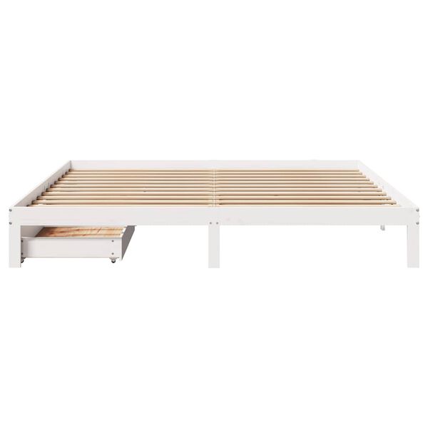 vidaXL Bed Frame with Drawers without Mattress White 180x200 cm Super King
