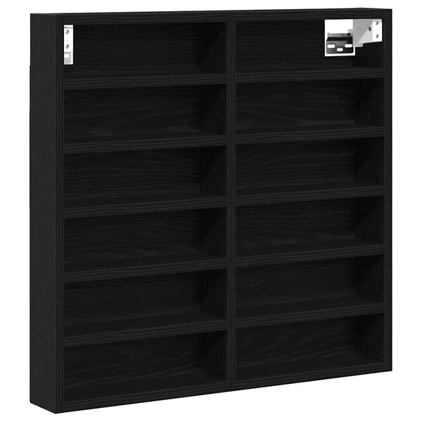 vidaXL Display Cabinet Black Oak 60 x 8.5 x 58 cm Engineered Wood