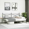 vidaXL Daybed with Trundle without Mattress Black 90x200 cm Steel