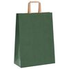 vidaXL Paper Bags 50 pcs with Handles Green 26x12x35 cm