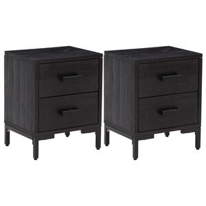 vidaXL Bedside Cabinets 2 pcs Black 36x30x45 cm Solid Wood Pine
