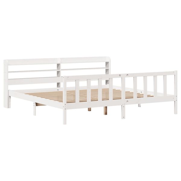 vidaXL Bed Frame without Mattress White 200x200 cm Solid Wood Pine