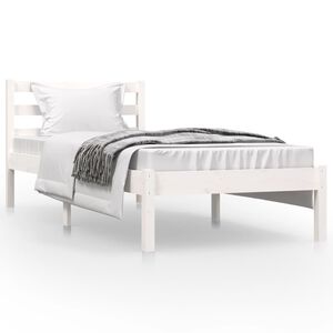 vidaXL Bed Frame without Mattress 75x190cm White Small Single