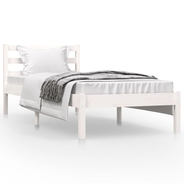 vidaXL Bed Frame without Mattress 75x190cm White Small Single