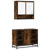 vidaXL 2 Piece Bathroom Furniture Set Smoked Oak Engineered Wood