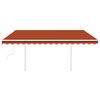 vidaXL Manual Retractable Awning with Posts 4.5x3 m Orange and Brown