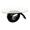 vidaXL Coffee Table with Oval Glass Top High Gloss Black