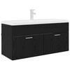 vidaXL Sink cabinet with Storage with Door Black Oak Engineered Wood