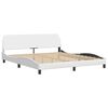 vidaXL Bed Frame without Mattress "Zadar" White 180x200 cm Super King Faux Leather