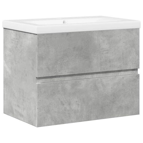vidaXL 2 Piece Bathroom Furniture Set Concrete Grey Engineered Wood
