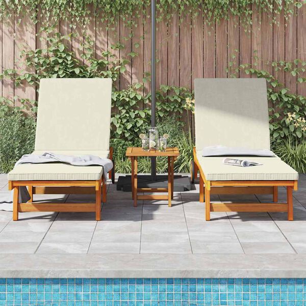 vidaXL Sun Lounger 2 pcs Brown 63 x 199 x 85cm Solid Acacia wood