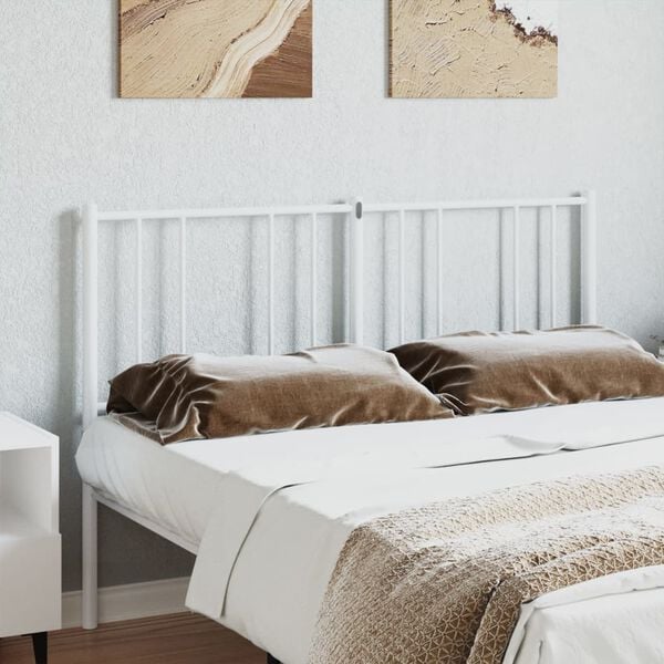 vidaXL Metal Replace Headboard White 160 cm