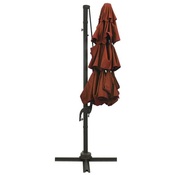 vidaXL 4-Tier Garden Parasol with Aluminium Pole Terracotta 3x3 m