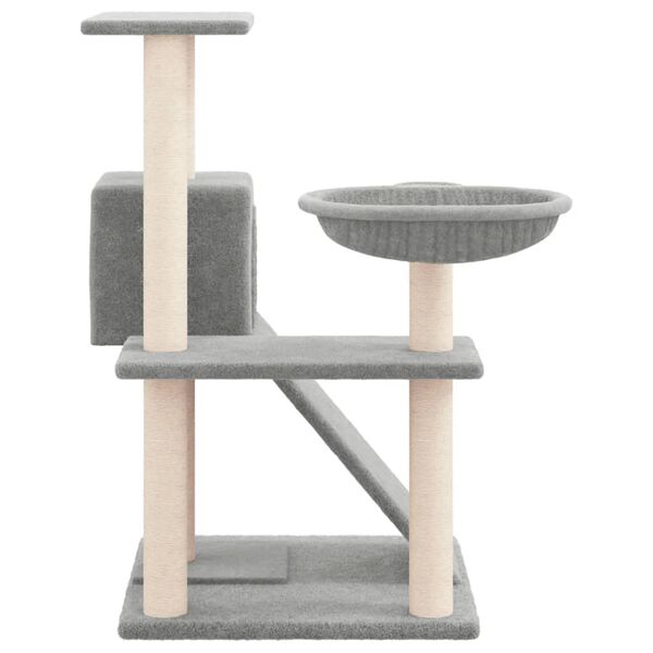 vidaXL Cat Tree with Sisal Scratching Posts Light Grey 82 cm