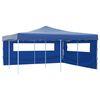 vidaXL Folding Gazebo with 2 Sidewalls 5x5 m Blue