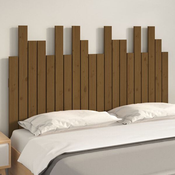 vidaXL Wall Headboard Honey Brown 127.5x3x80 cm Solid Wood Pine