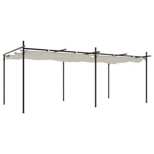 vidaXL Pergola with Retractable Roof Cream 589x292x230 cm