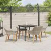 vidaXL Dining Set Light grey Poly rattan