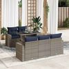 vidaXL 6 Piece Garden Sofa Set with Cushions Grey Poly Rattan Acacia