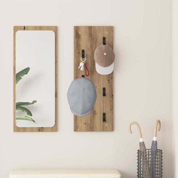 vidaXL Wall-Mounted Coat Rack Artisan Oak 30 x 1.5 x 80 cm