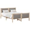 vidaXL Bed Frame with Headboard Taupe 135 x 190 cm Fabric