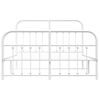 vidaXL Metal Bed Frame without Mattress with Footboard White 135x190cm