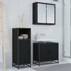 vidaXL Bathroom Furniture Set with Shelf Black Oak 35 x 37.5 x 100 cm