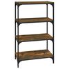 vidaXL Book Cabinet Smoked Oak 60x33x100 cm Engineered Wood and Steel