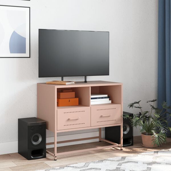 vidaXL TV Cabinet Pink 68x39x60.5 cm Steel