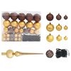 vidaXL Artificial Pre-lit Christmas Tree with Ball Set Gold 180 cm PET