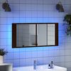 vidaXL LED Bathroom Mirror Cabinet Brown Oak 100x12x45 cm