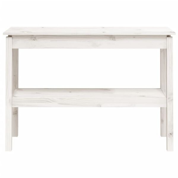 vidaXL Console Table White 110x40x75 cm Solid Wood Pine