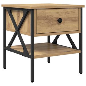 vidaXL Bedside Cabinet with Drawer Artisan oak 40 x 42 x 45 cm
