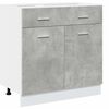 vidaXL 7 Piece Kitchen Cabinet Set Lyon Concrete Grey Engineered Wood