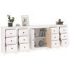 vidaXL Sideboard White 230x35x80 cm Solid Wood Pine