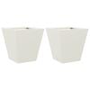 vidaXL Garden Planters White 2 pcs 30x30x30 cm Steel