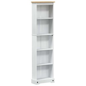 vidaXL Bookcase White 46 x 20 x 170 cm Solid Pine Wood