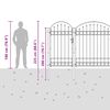 vidaXL Garden Fence Gate with Arched Top Steel 2.25x4 m Black