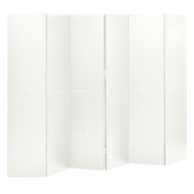 vidaXL 6-Panel Room Dividers 2 pcs White 240x180 cm Steel