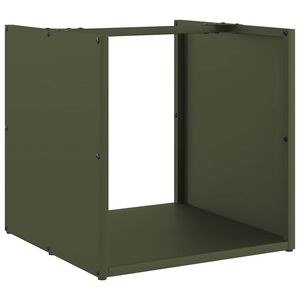 vidaXL Firewood Rack Olive Green 40x40x40 cm Cold-rolled steel