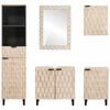 vidaXL Bathroom Sets 5 pcs White Wash Finish Solid Mango Wood