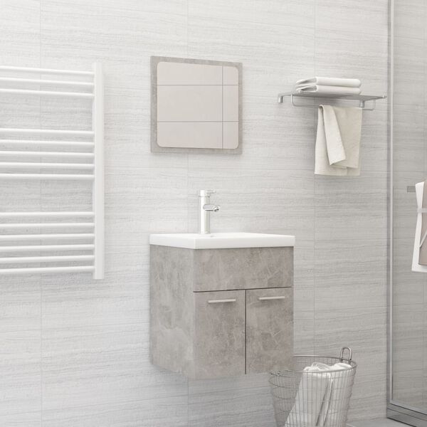 vidaXL 2 Piece Bathroom Furniture Set Concrete Grey Engineered Wood
