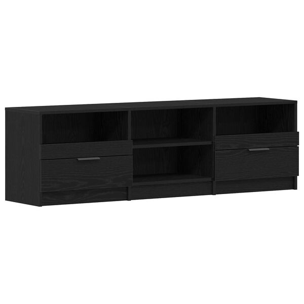 vidaXL TV Cabinet Black Oak 150 x 33.5 x 45 cm Engineered Wood
