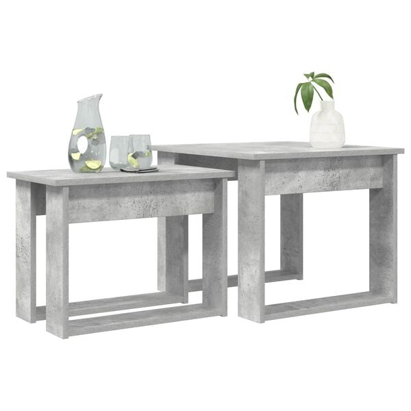 vidaXL Coffee Table Set 2 pcs Concrete Grey Engineered Wood