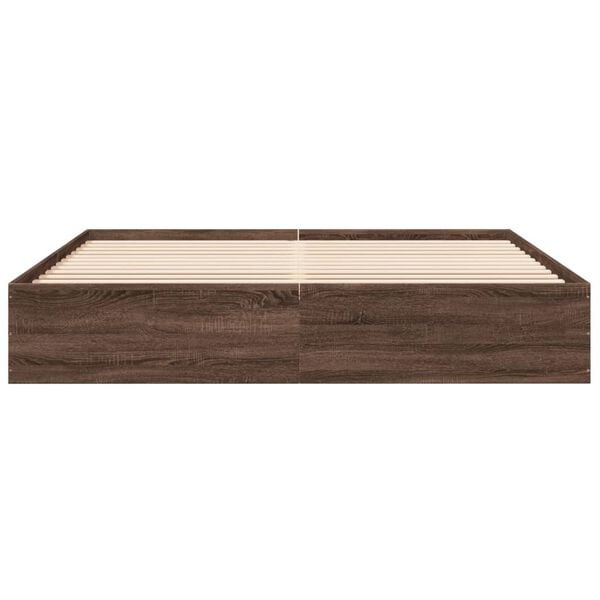 vidaXL Bed Frame without Mattress Brown Oak 200x200 cm