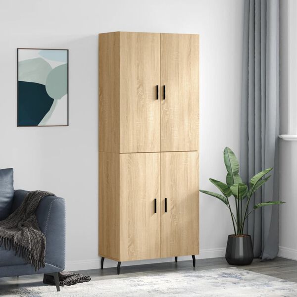 vidaXL Highboard Sonoma Oak 69.5x34x180 cm Engineered Wood