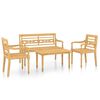vidaXL 4 Piece Garden Lounge Set Solid Teak Wood