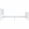 vidaXL Metal Bed Frame without Mattress with Footboard White 140x190cm